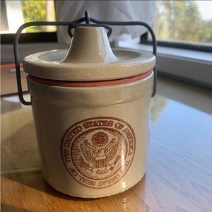 Stoneware cheese crock